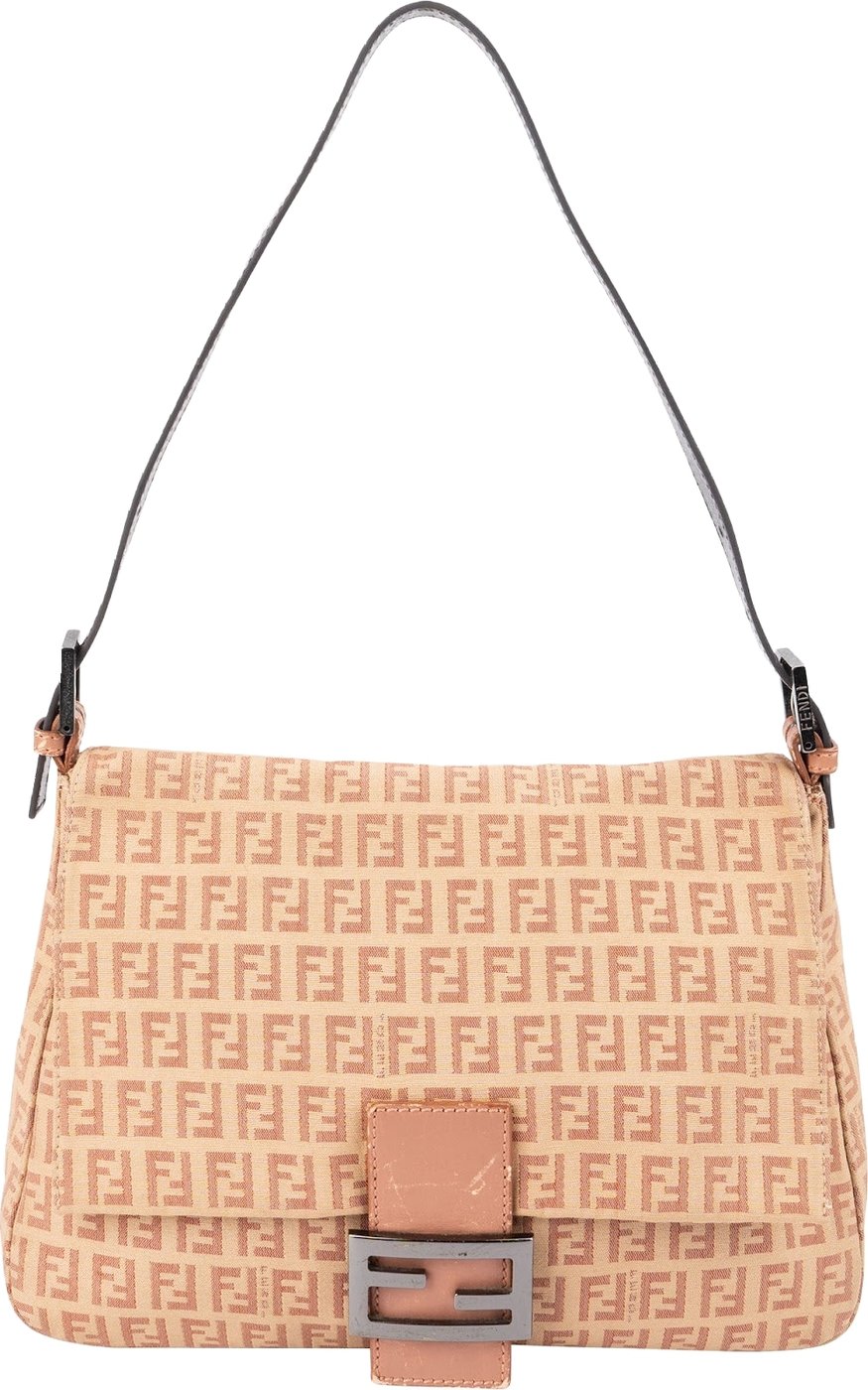 Fendi Monogram FF Zucca Mamma Baguette Shoulder Bag