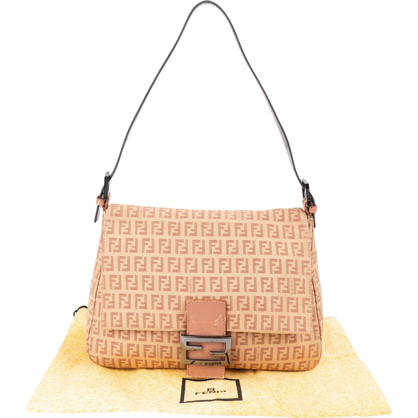 Fendi Monogram FF Zucca Mamma Baguette Shoulder Bag