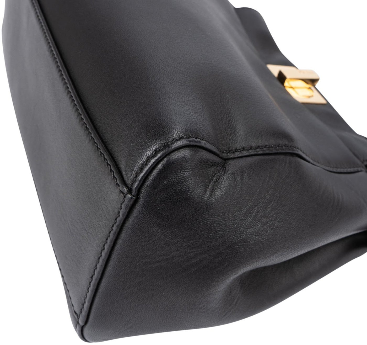 Fendi Black Leather Peekaboo Small Handbag
