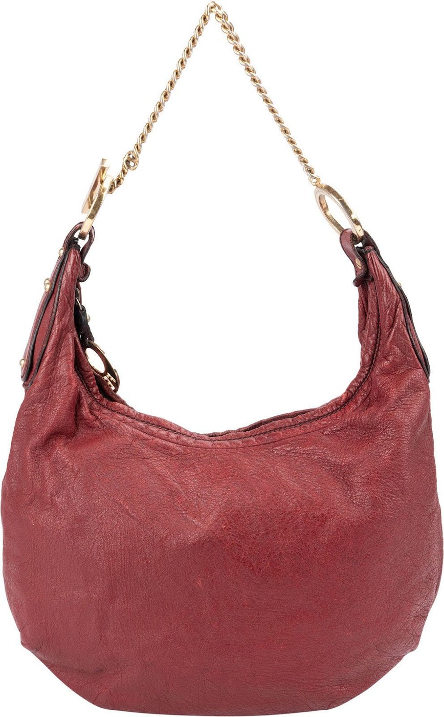 Fendi Red Leather Chef Hobo Shoulder Bag