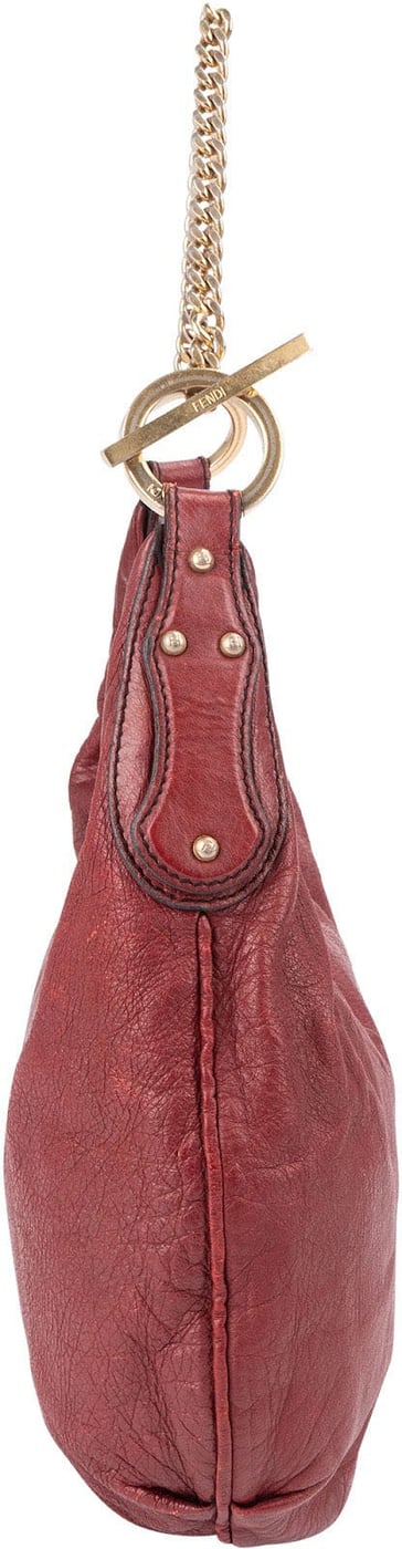Fendi Red Leather Chef Hobo Shoulder Bag