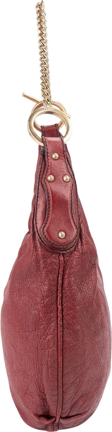 Fendi Red Leather Chef Hobo Shoulder Bag