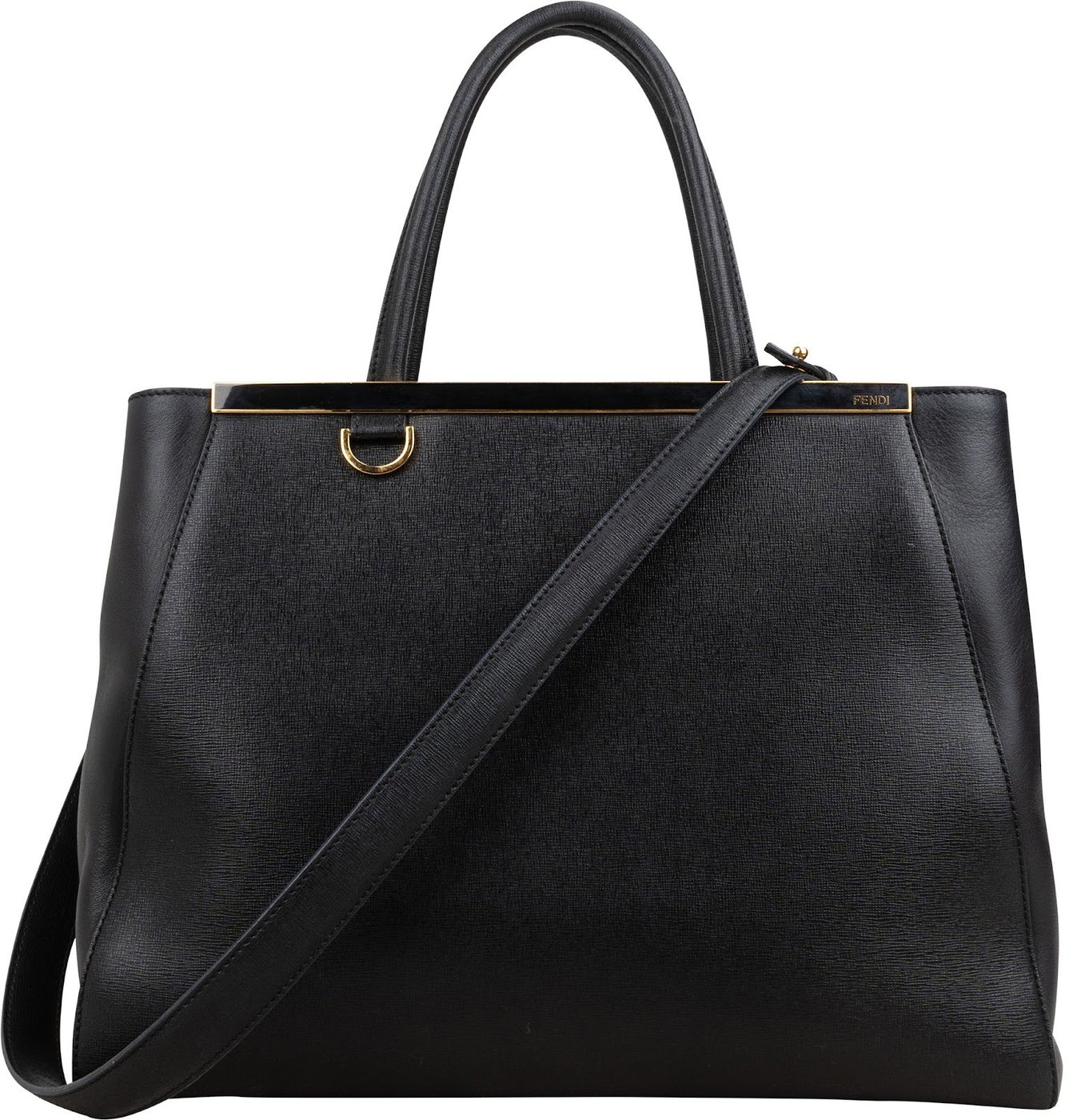 Fendi Black Leather 2Jours Handbag