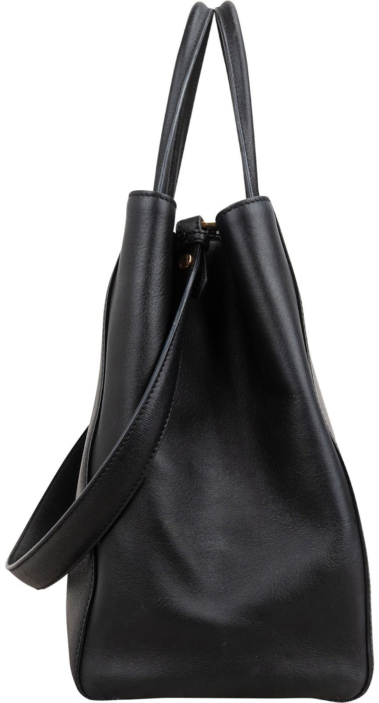 Fendi Black Leather 2Jours Handbag