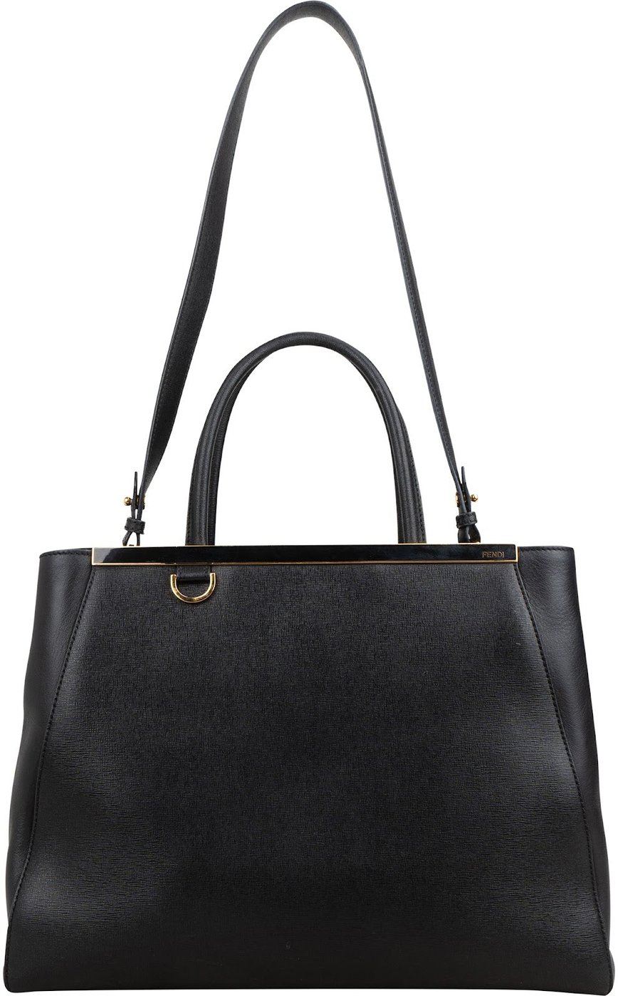 Fendi Black Leather 2Jours Handbag