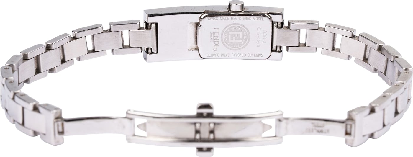 Fendi Silver Tone Long Tank 3300L Woman Watch