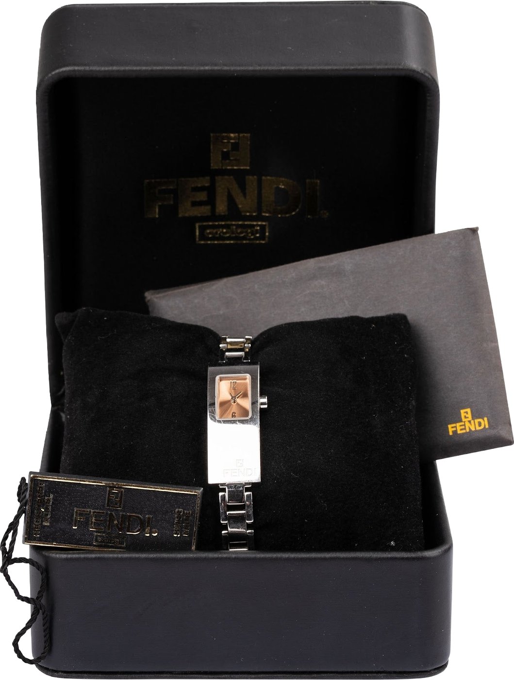 Fendi Silver Tone Long Tank 3300L Woman Watch