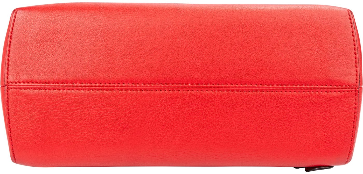 Fendi Red Leather By The Way Small Flowerland Shoulder Handbag