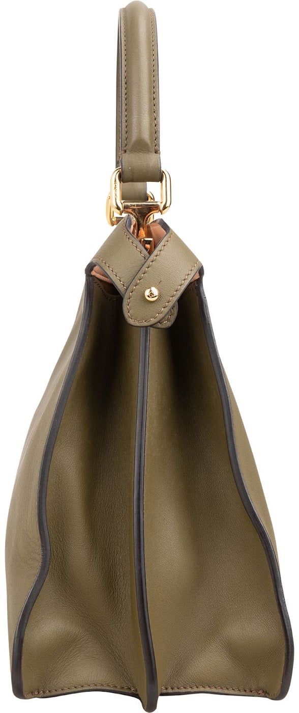 Fendi Olive Green Leather Medium Peekaboo Handbag