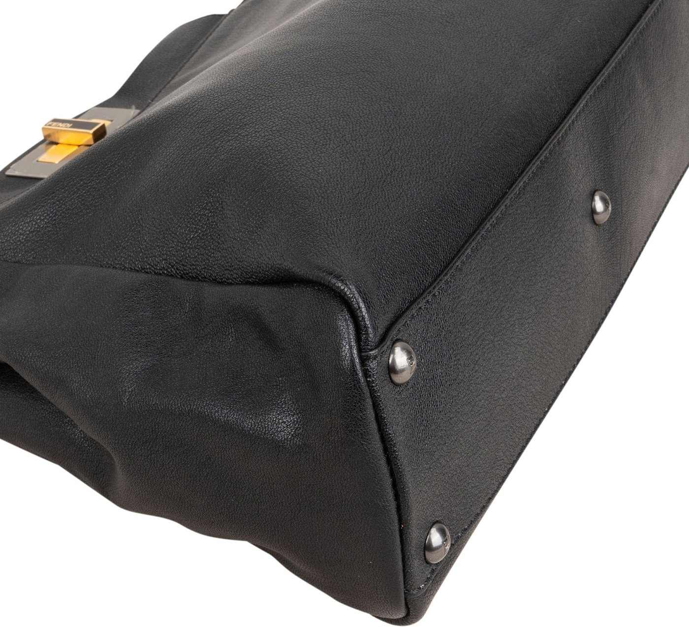 Fendi Black Leather Medium Peekaboo Handbag