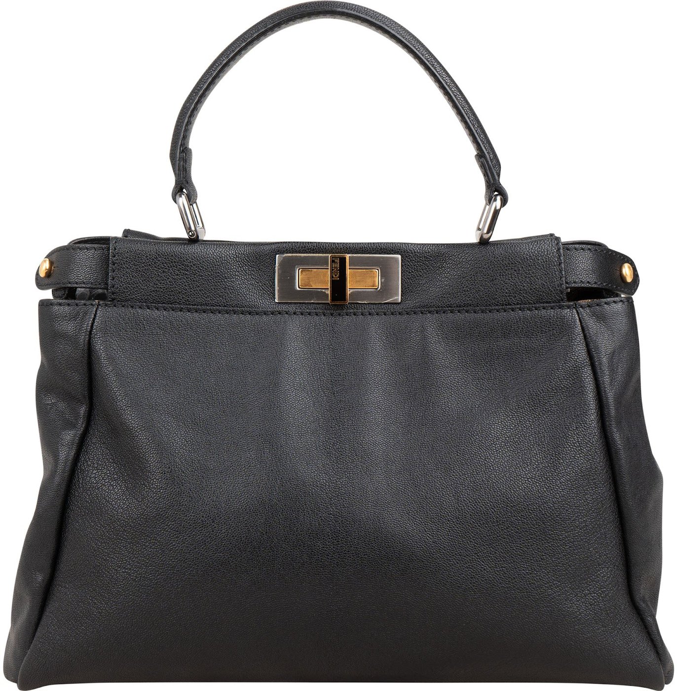 Fendi Black Leather Medium Peekaboo Handbag