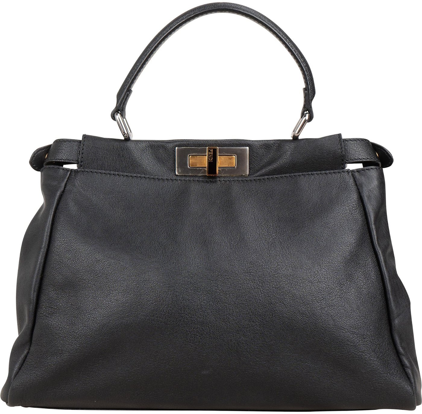 Fendi Black Leather Medium Peekaboo Handbag