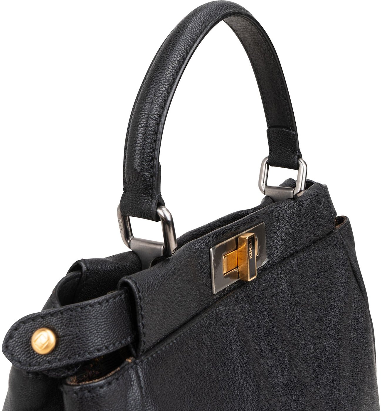 Fendi Black Leather Medium Peekaboo Handbag