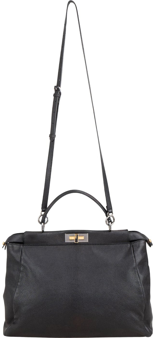 Fendi Black Calfskin Peekaboo Large Handbag