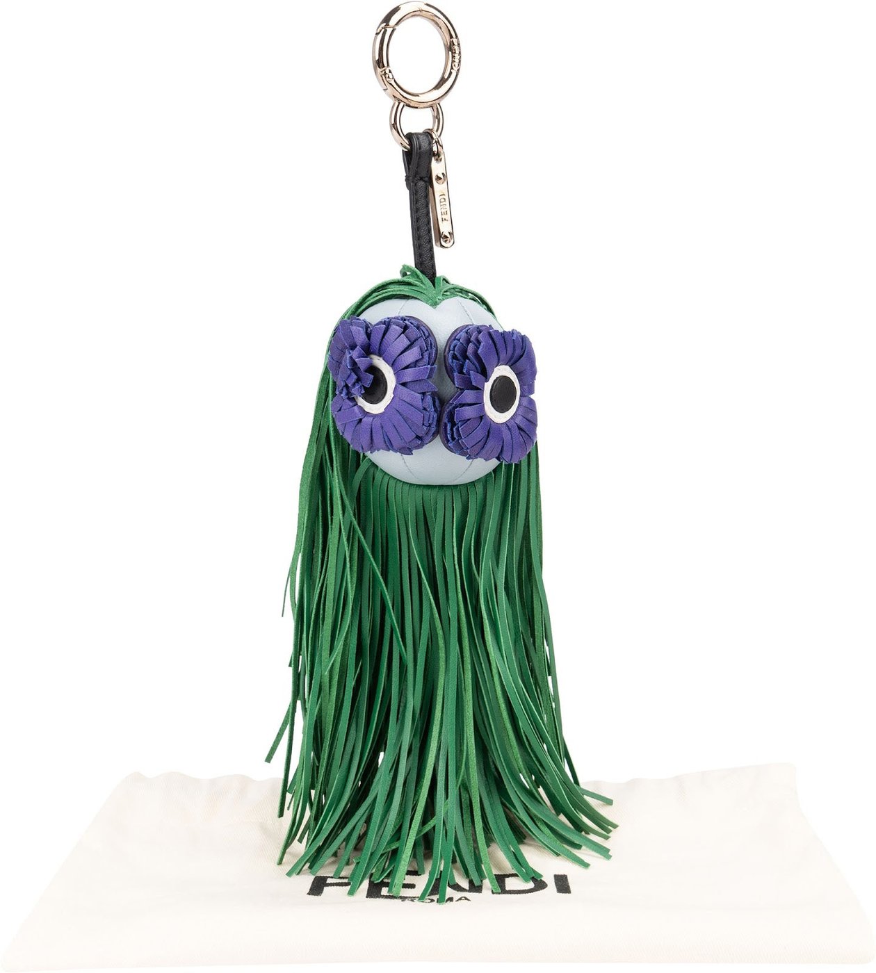 Fendi Fringe Tricolor Leather Fringe Eye Bug Bag Charm