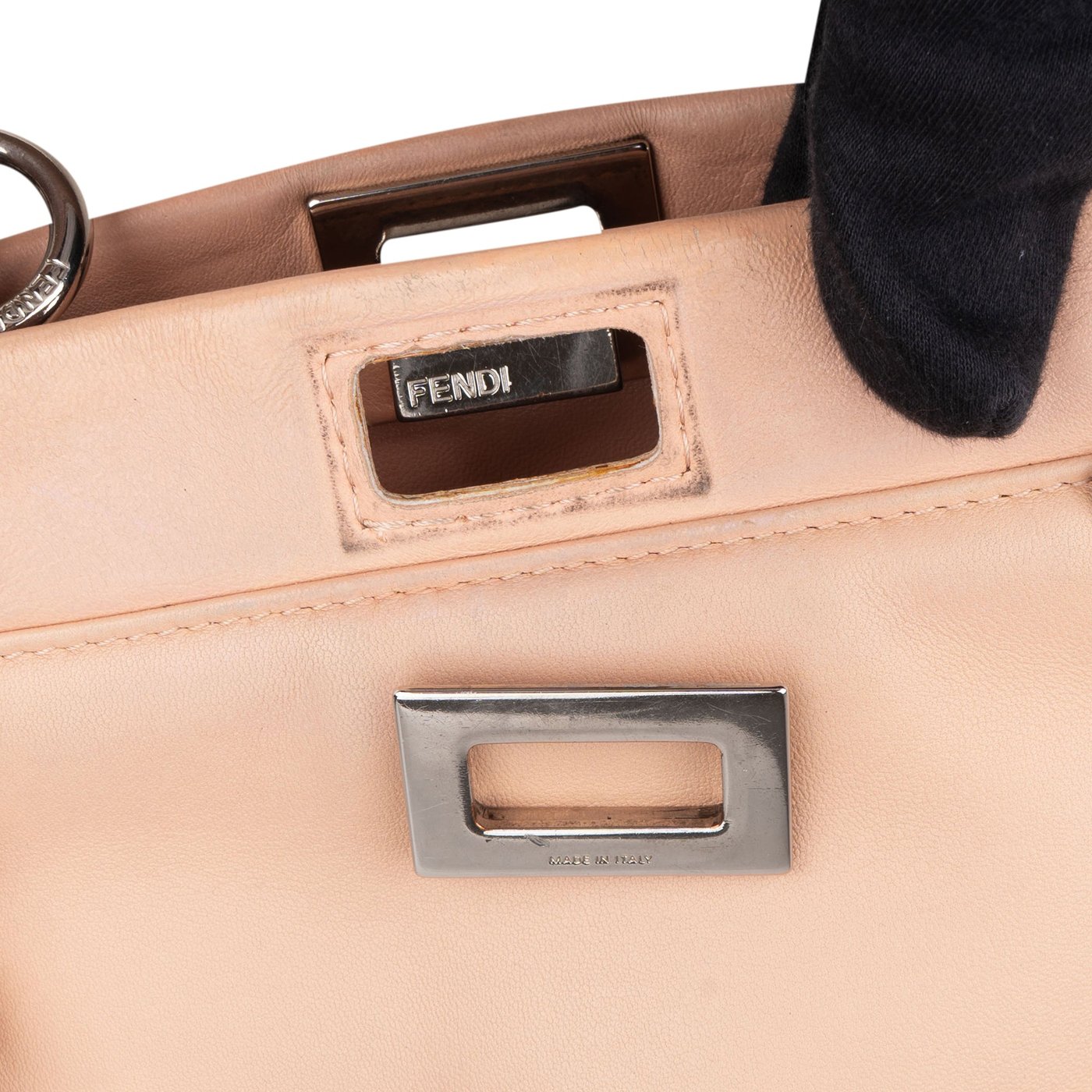Fendi Pink Leather Flower Peekaboo Handbag
