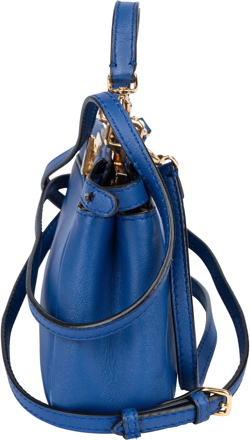 Fendi Blue Leather Mini Peekaboo Handbag