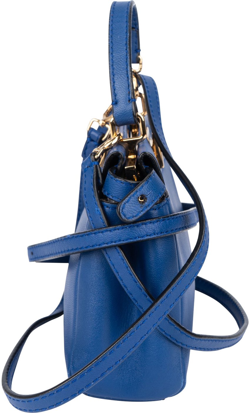 Fendi Blue Leather Mini Peekaboo Handbag