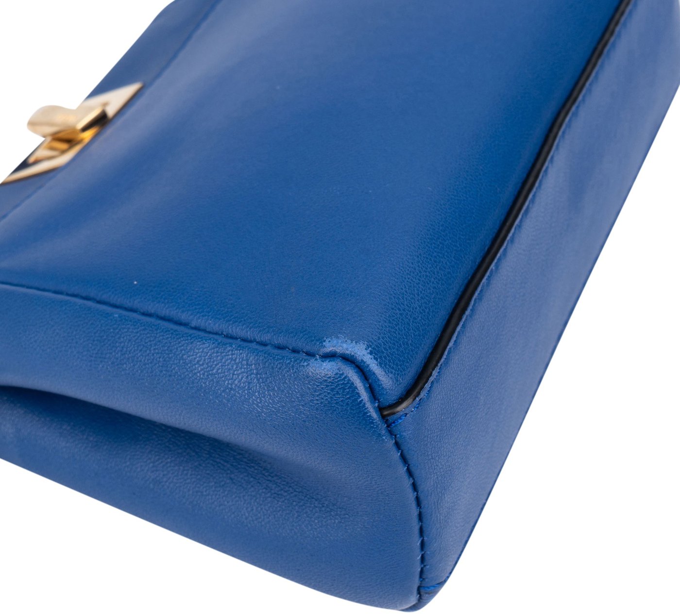 Fendi Blue Leather Mini Peekaboo Handbag