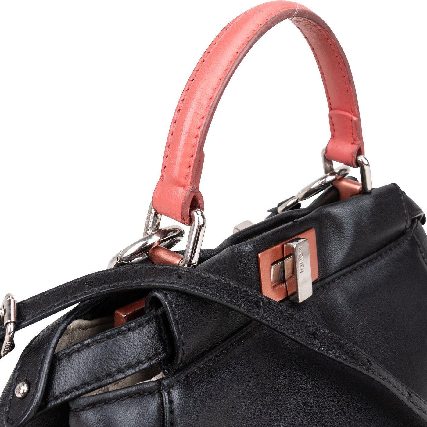 Fendi Black Leather Peekaboo Handbag