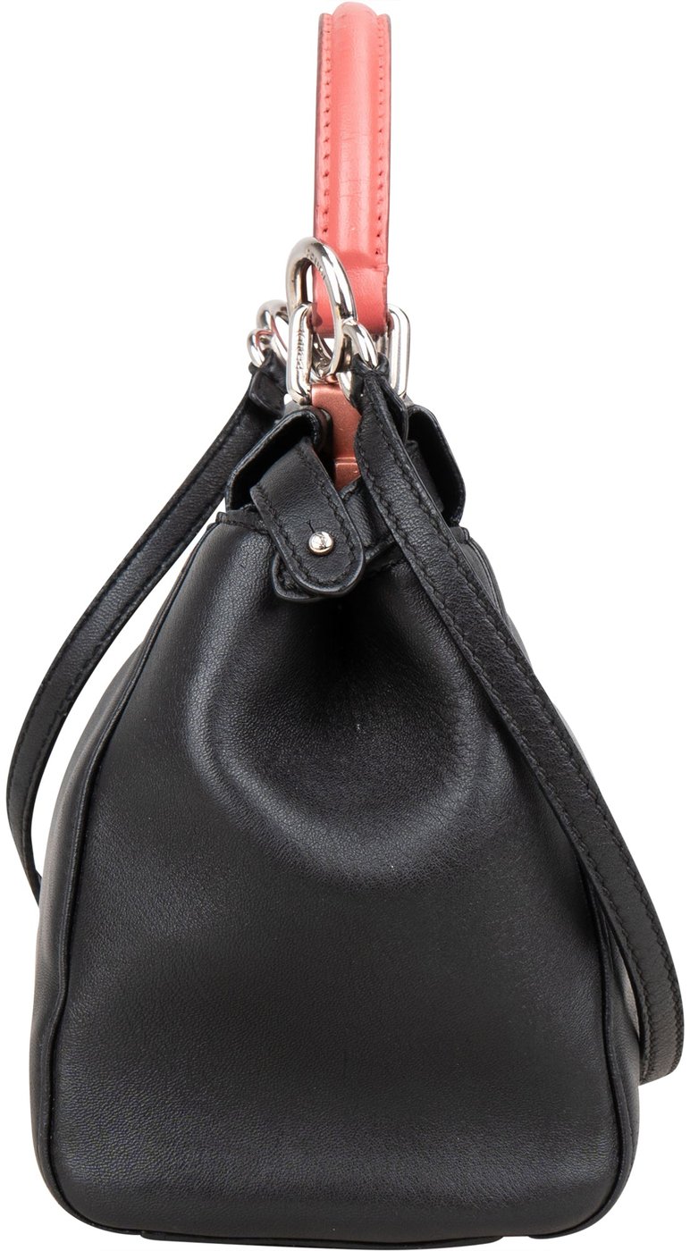 Fendi Black Leather Peekaboo Handbag