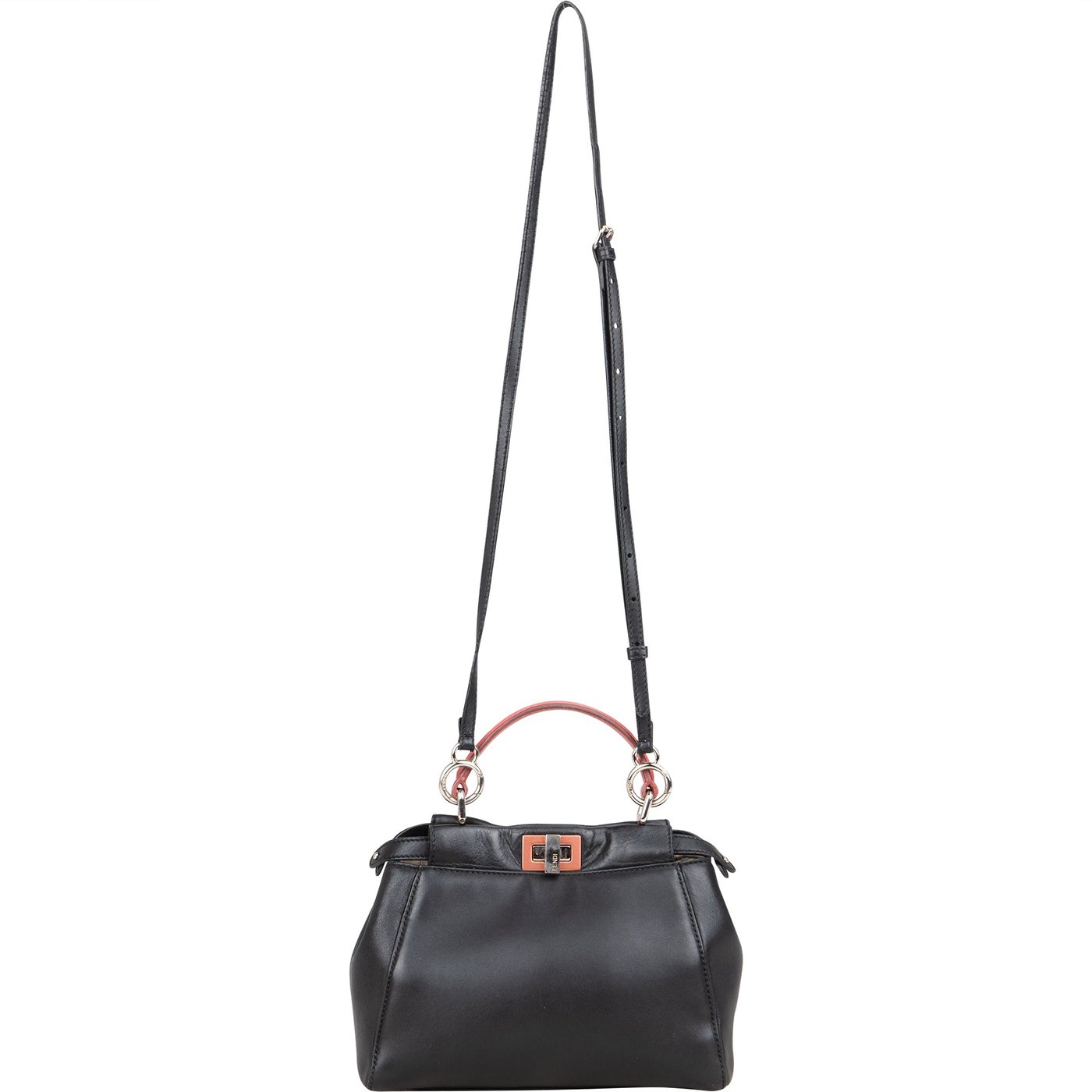 Fendi Black Leather Peekaboo Handbag