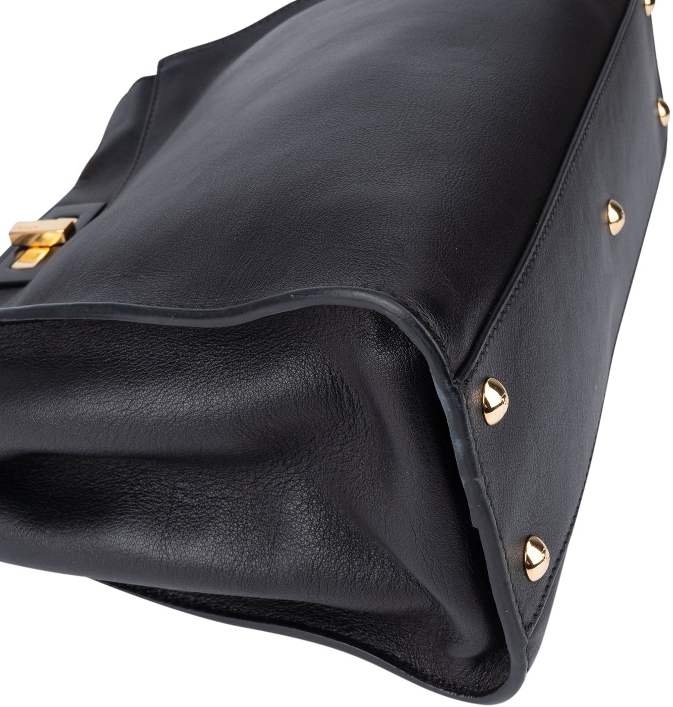 Fendi Black Leather Peekaboo Handbag