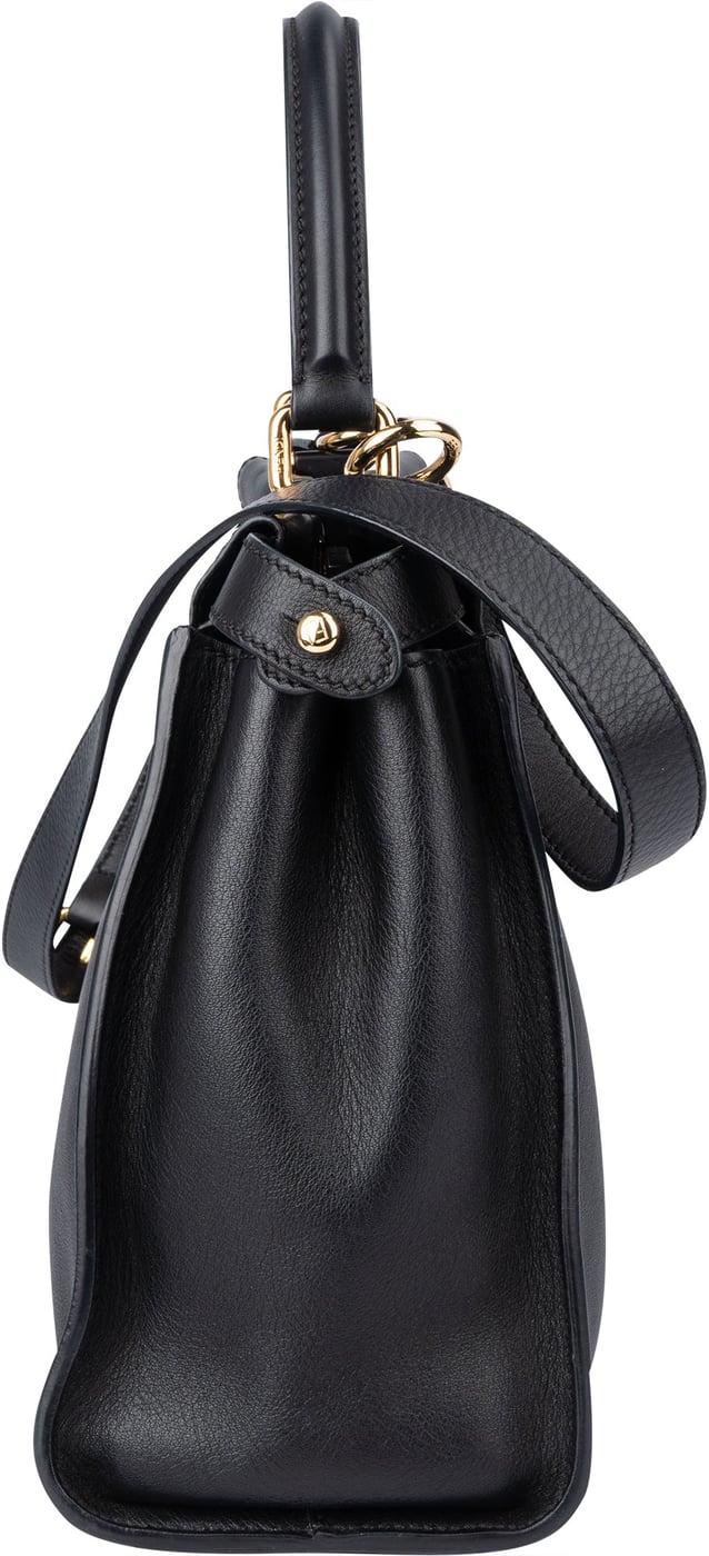 Fendi Black Leather Peekaboo Handbag