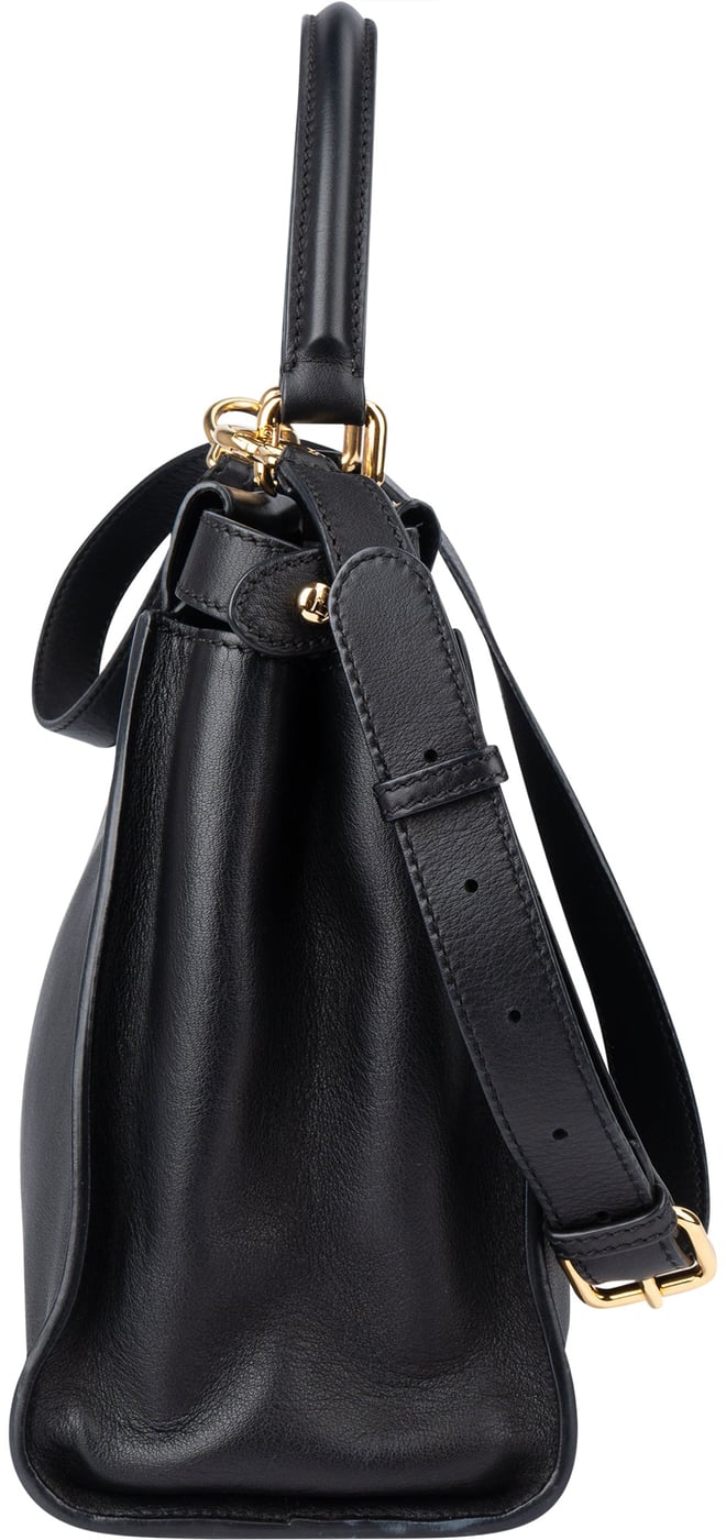 Fendi Black Leather Peekaboo Handbag