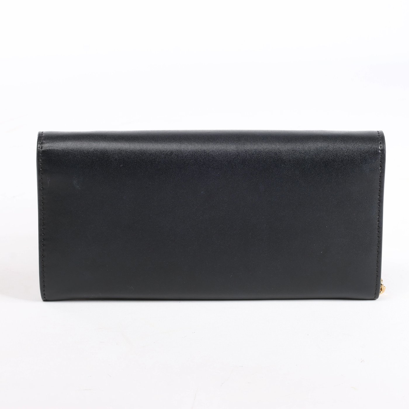 Fendi Continental F Leather Chain Wallet in Black 8M0365