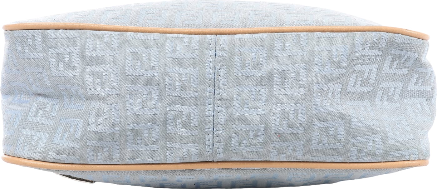 Fendi Zucchino Canvas & Leather Shoulder Bag in Blue 8BR068
