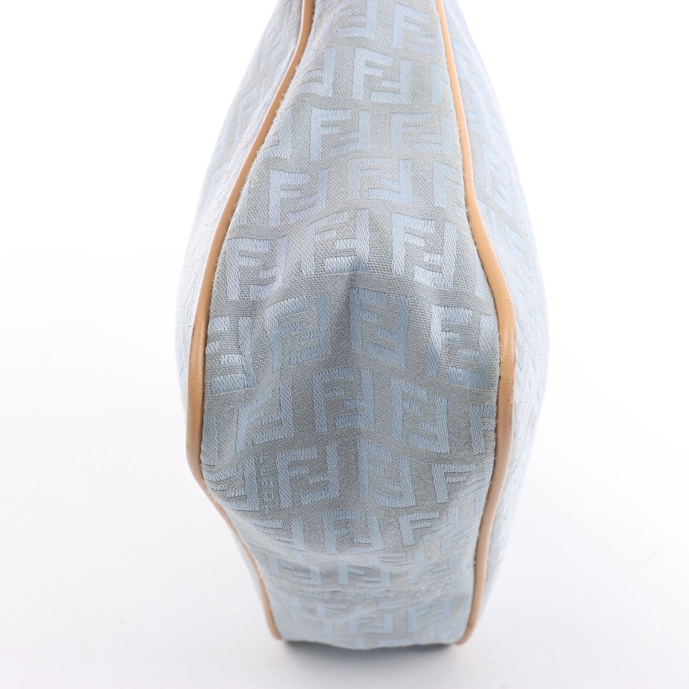 Fendi Zucchino Canvas & Leather Shoulder Bag in Blue 8BR068