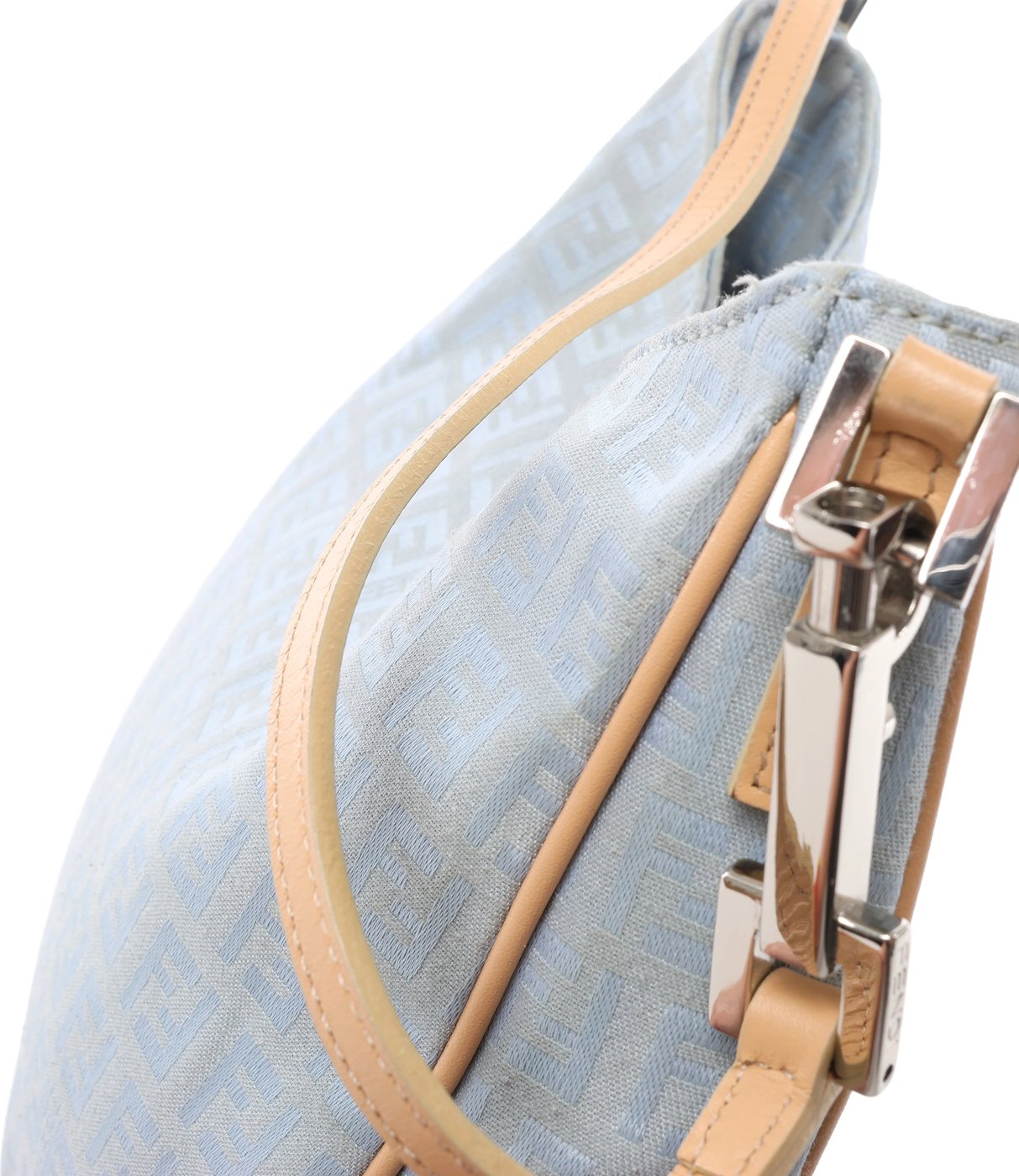 Fendi Zucchino Canvas & Leather Shoulder Bag in Blue 8BR068