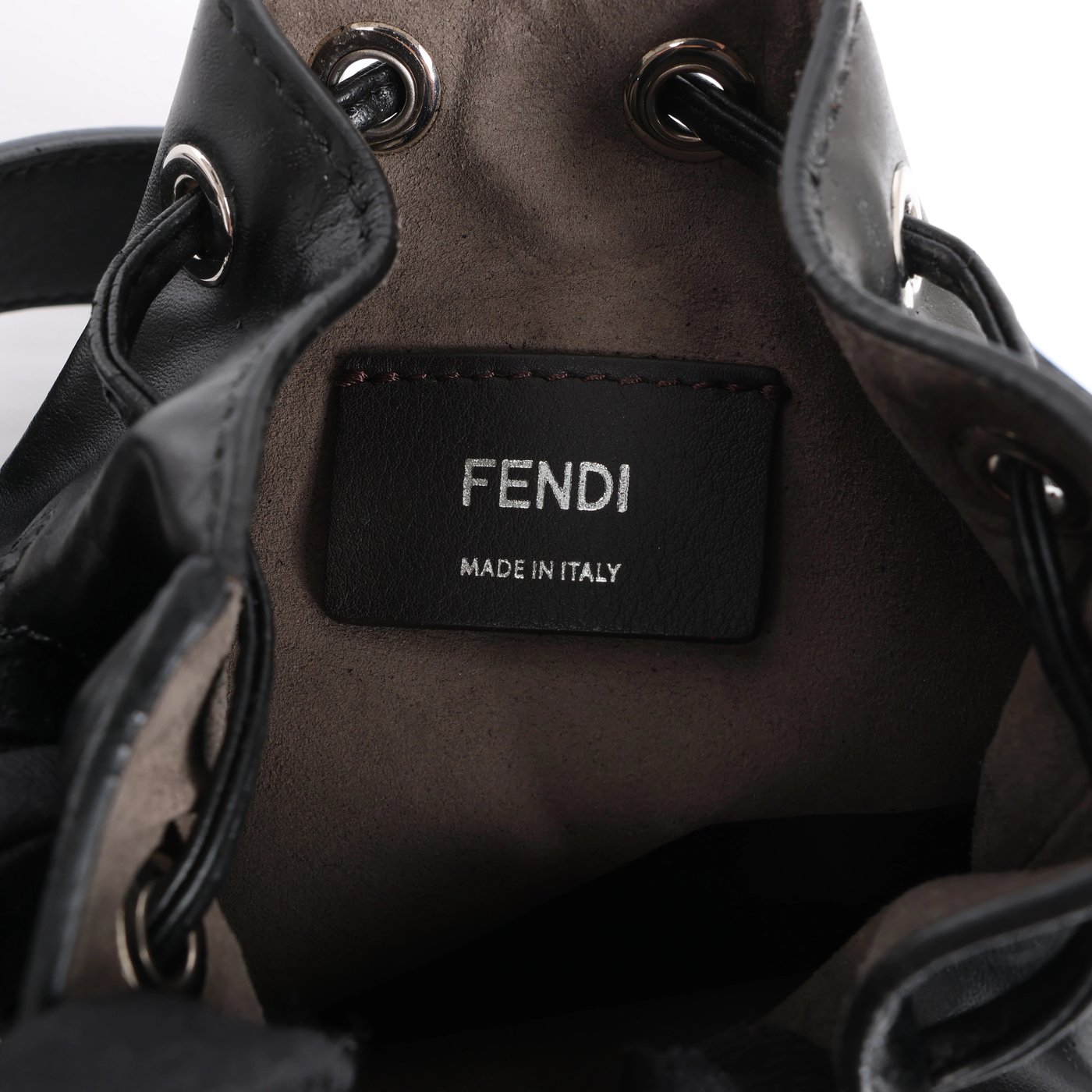 Fendi Mon Tresor Mini 8BS010 Leather x Pearl 2Way Shoulder Bag in Black