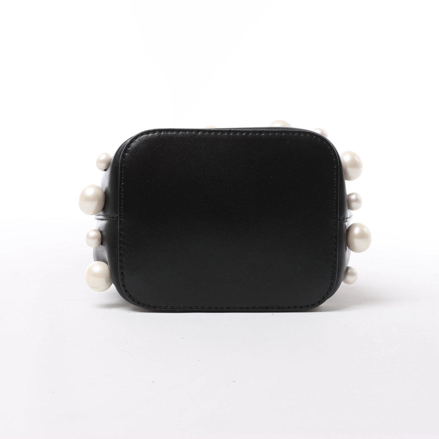 Fendi Mon Tresor Mini 8BS010 Leather x Pearl 2Way Shoulder Bag in Black