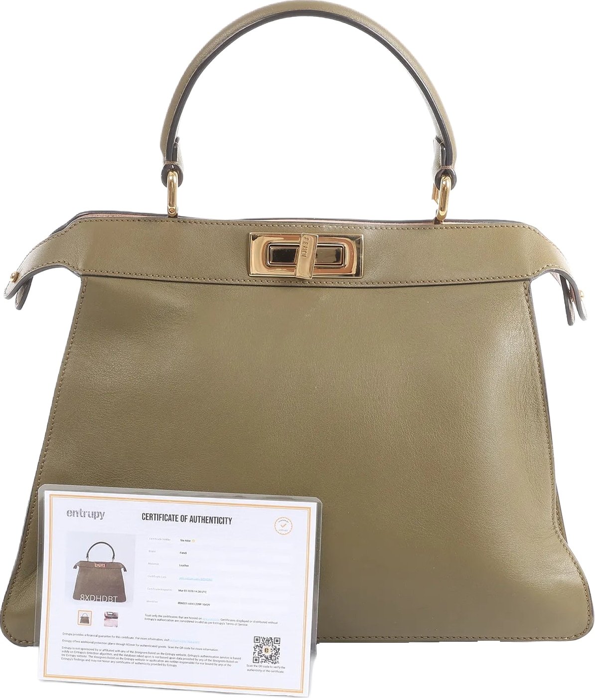Fendi Peek-a-boo ICU Co., Ltd. Medium Leather Handbag in Green 8BN321