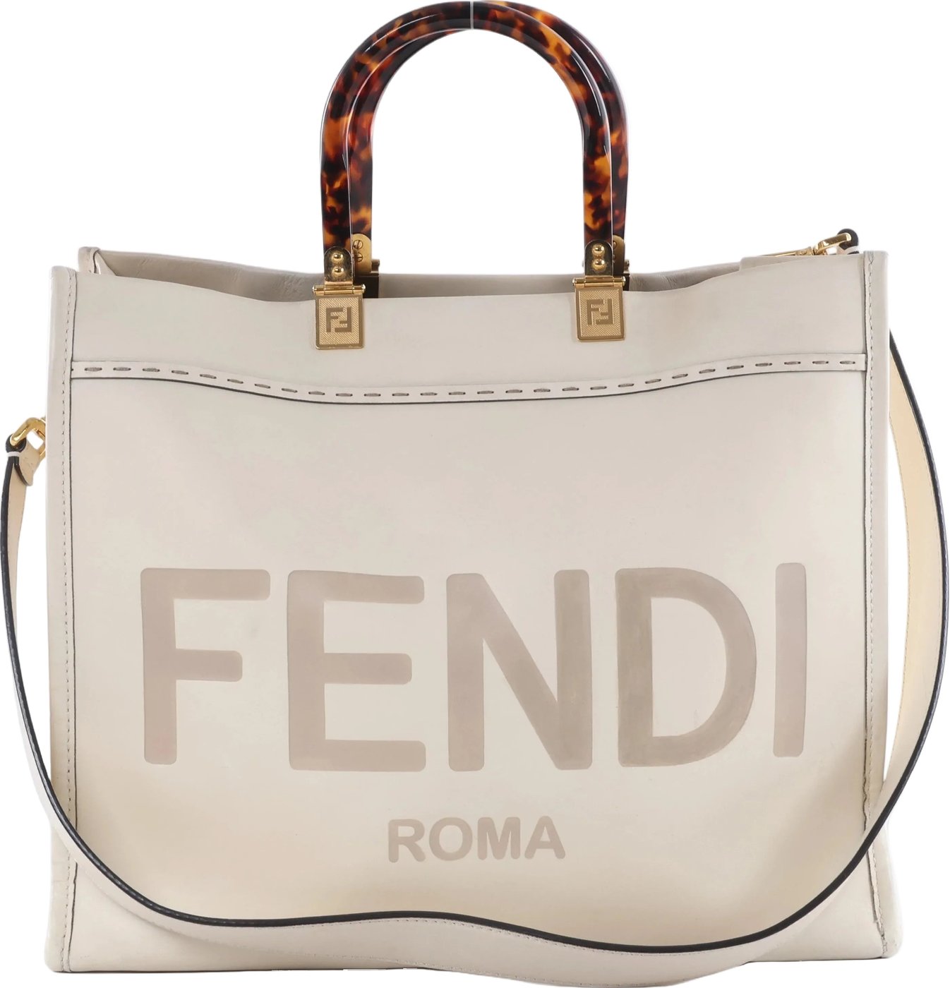 Fendi Sunshine Medium Leather 2Way Handbag in Beige 8BH386