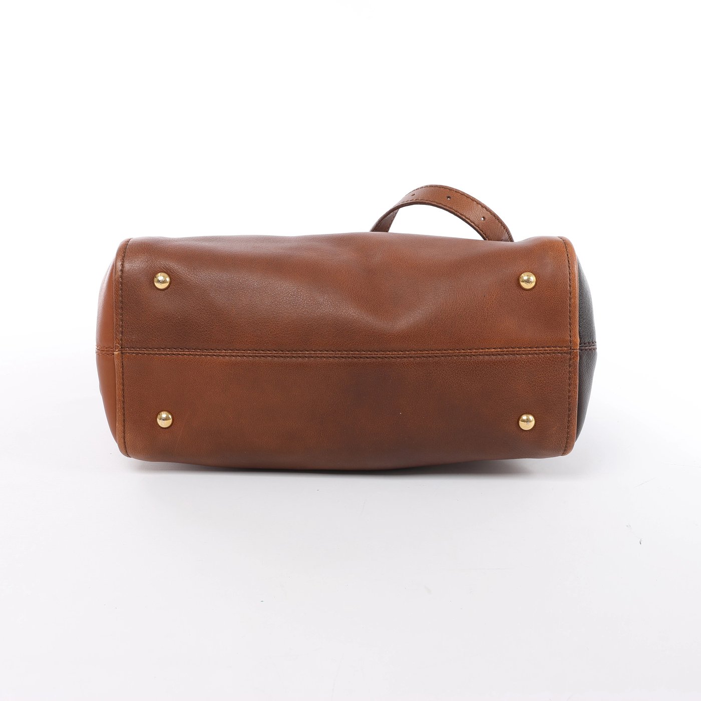 Fendi Chameleon Leather 2Way Handbag Brown 8BL114