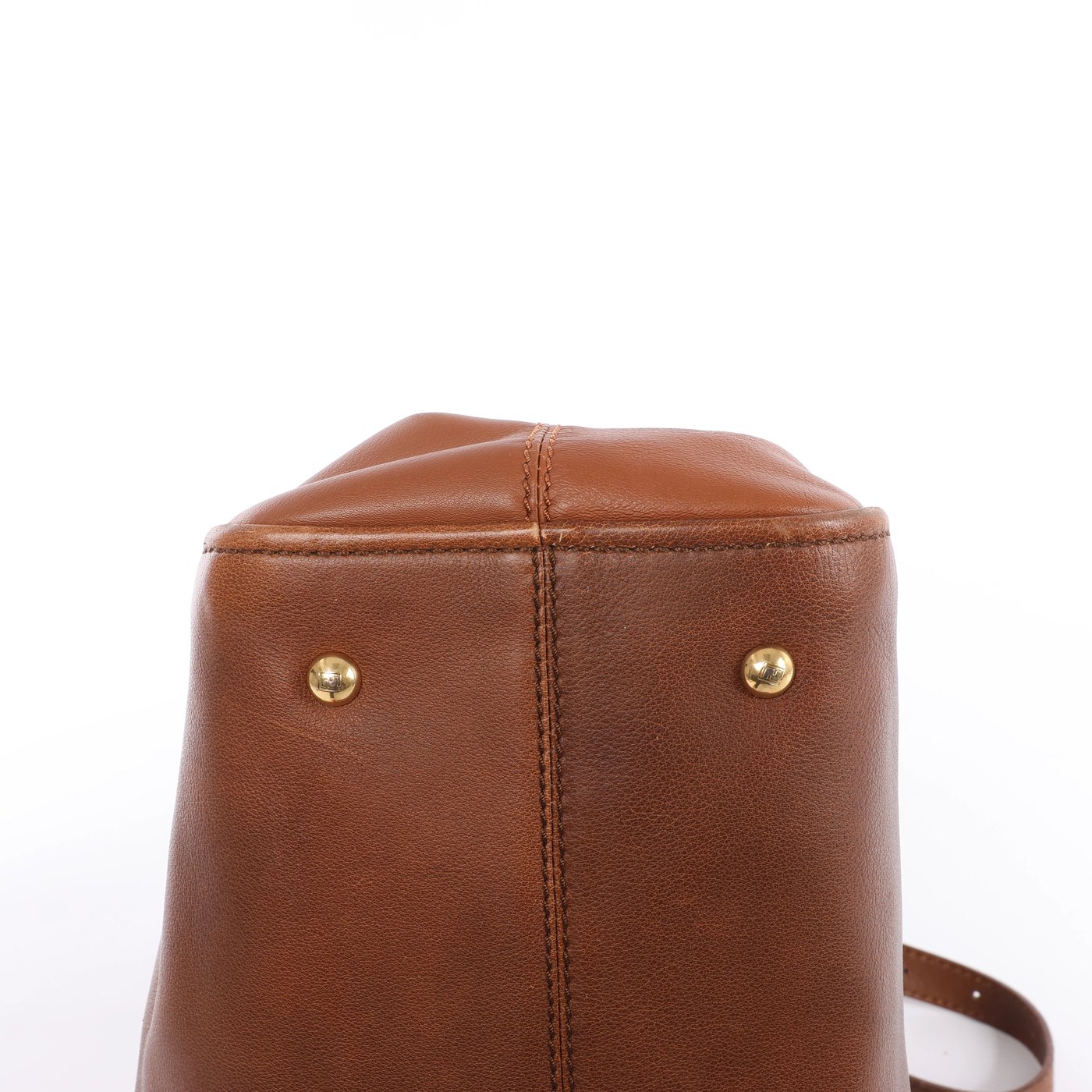 Fendi Chameleon Leather 2Way Handbag Brown 8BL114