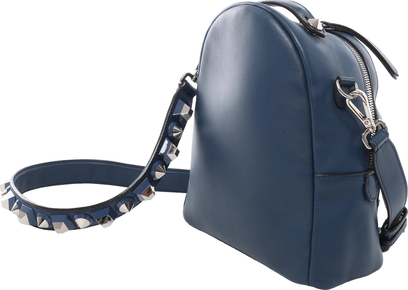 Fendi Borsa Vit Dolce Studs Leather Crossbody Bag Navy Blue 8BT281