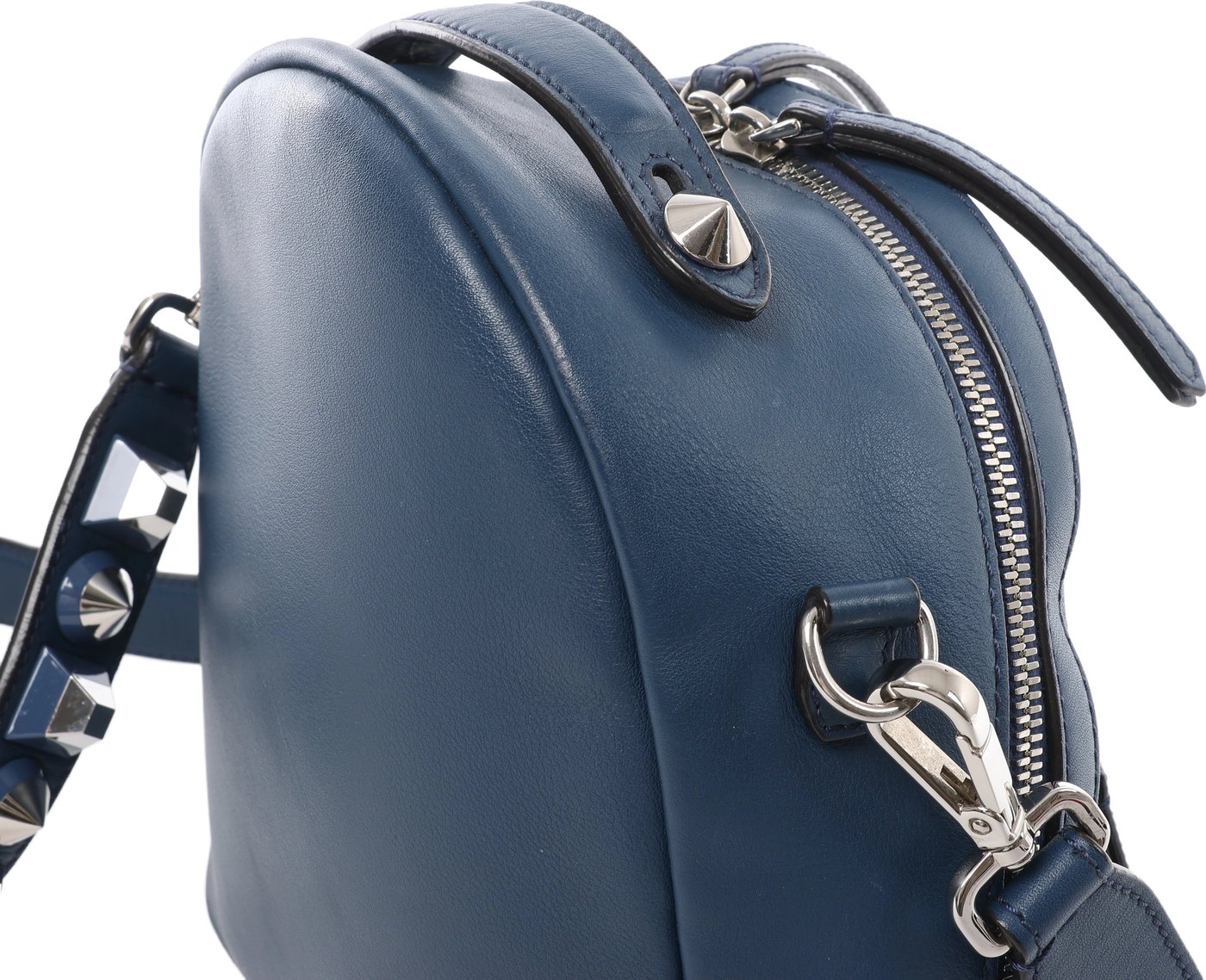 Fendi Borsa Vit Dolce Studs Leather Crossbody Bag Navy Blue 8BT281