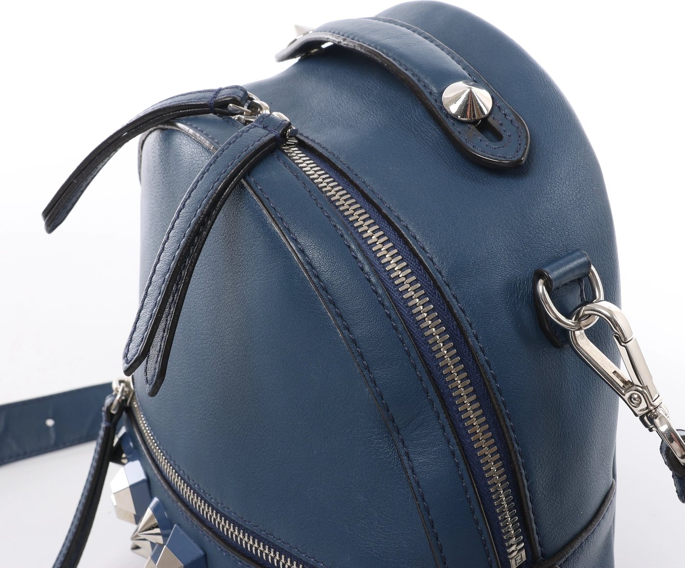 Fendi Borsa Vit Dolce Studs Leather Crossbody Bag Navy Blue 8BT281