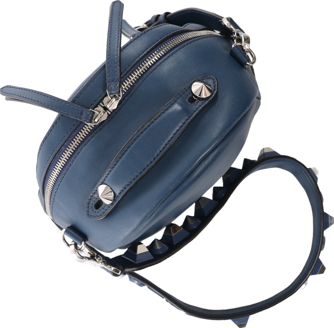 Fendi Borsa Vit Dolce Studs Leather Crossbody Bag Navy Blue 8BT281
