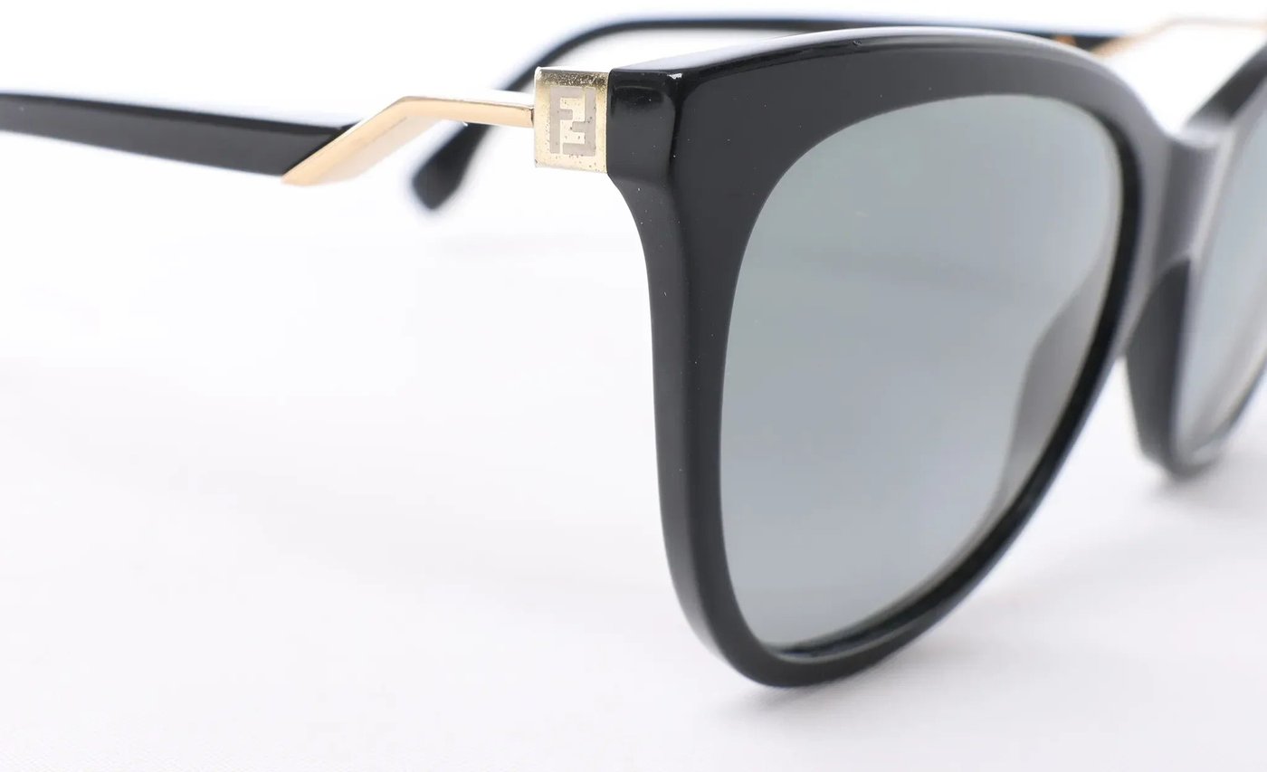Fendi Zucca FF Logo Wayfarer Sunglasses in Black