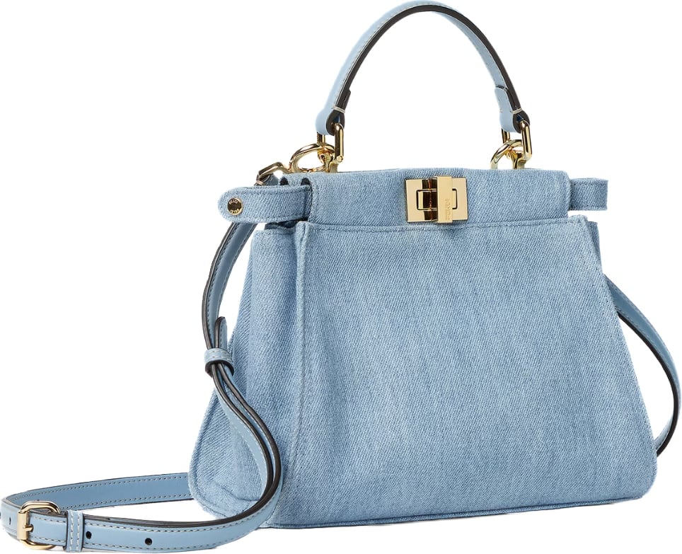 Fendi Peekaboo Mini Light Blue Denim Bag