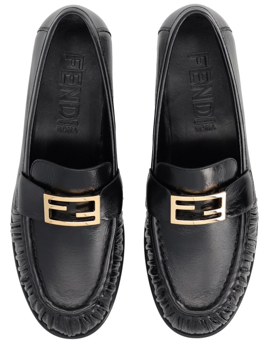 Leather Baguette Rounded Toe Loafers