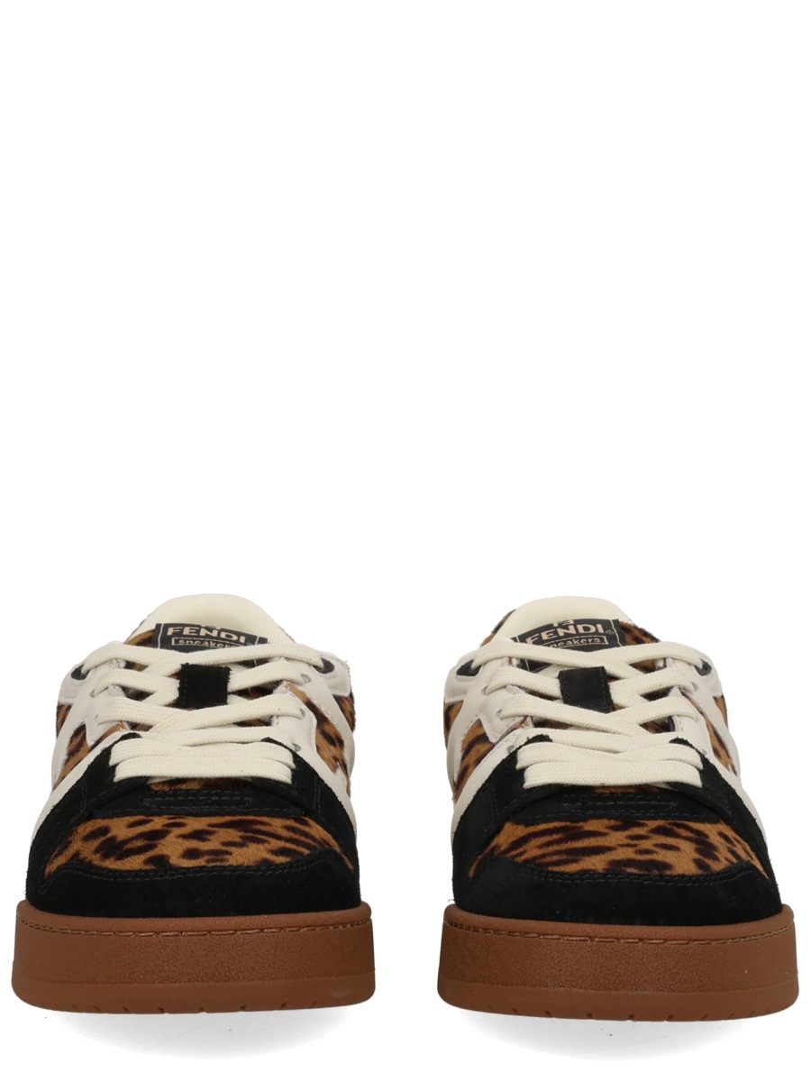 Leopard Fendi Match Suede Sneakers