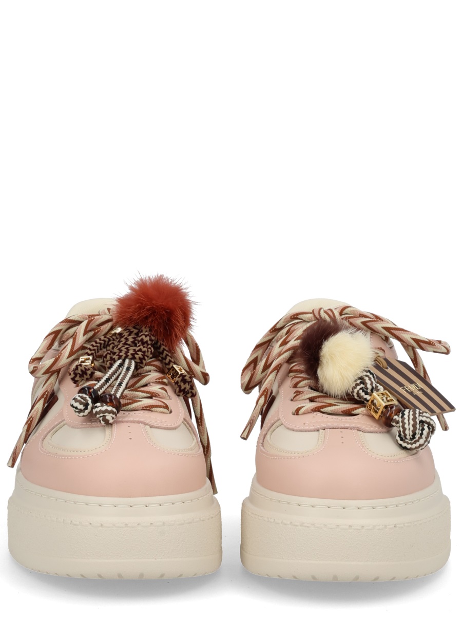 Pink Leather Fendi Match Sneakers
