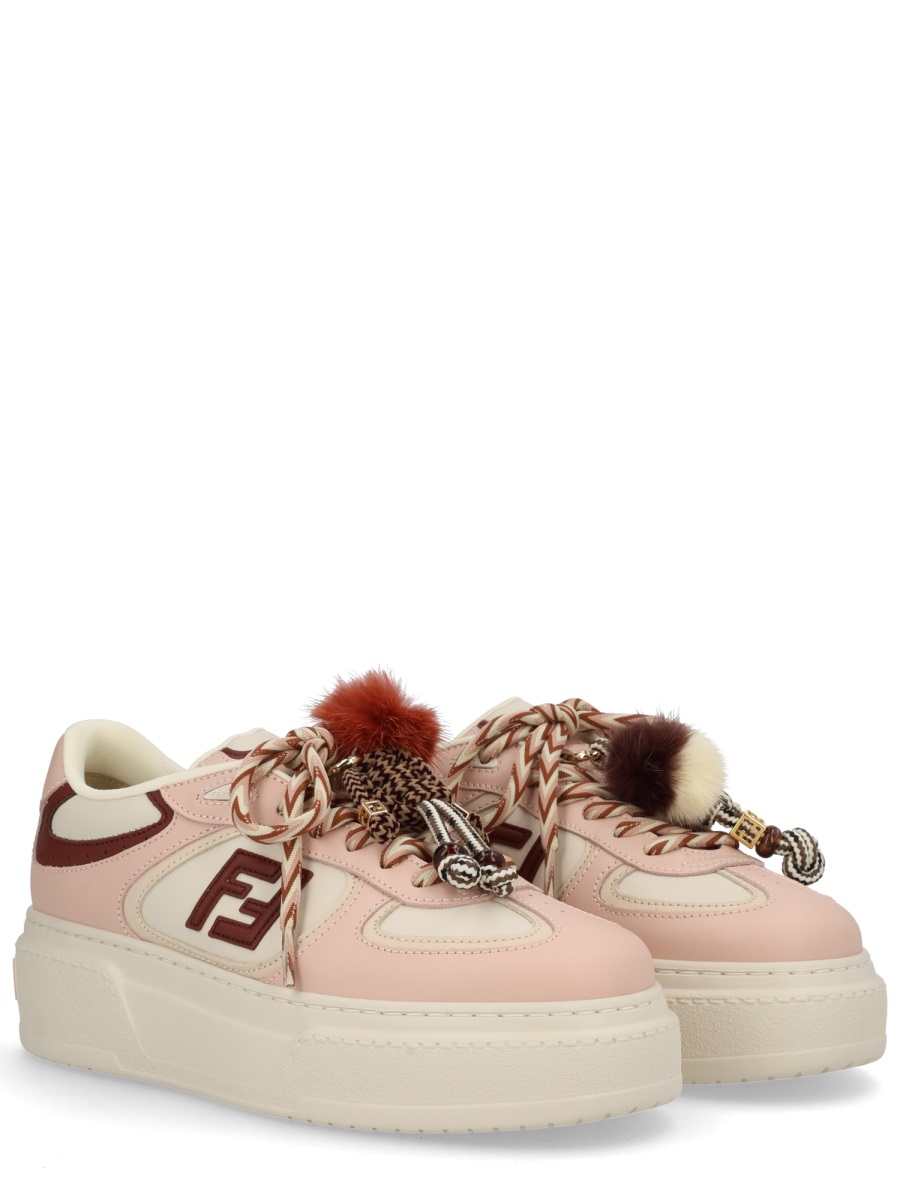 Pink Leather Fendi Match Sneakers