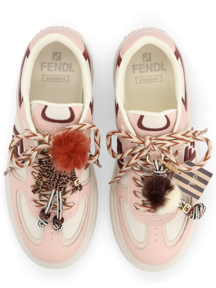 Pink Leather Fendi Match Sneakers